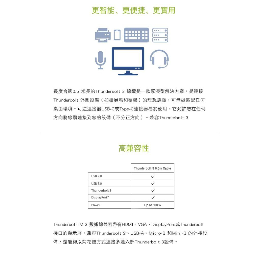 ZIKKO Type C to C 雷電3 傳輸線(50cm)-細節圖6