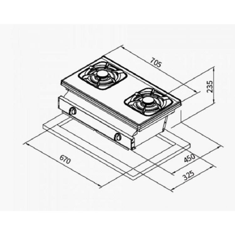 【莊頭北】花瓣火焰爐頭平面紋不鏽鋼面崁入爐 TG-7507(NG1/LPG)天然/桶裝瓦斯專用-細節圖2