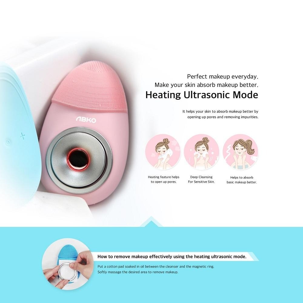 【現貨 】ABKO 韓國 智能防水 無線深層 美顏洗臉機(多功能無線美容儀) SV01 粉紅-細節圖7