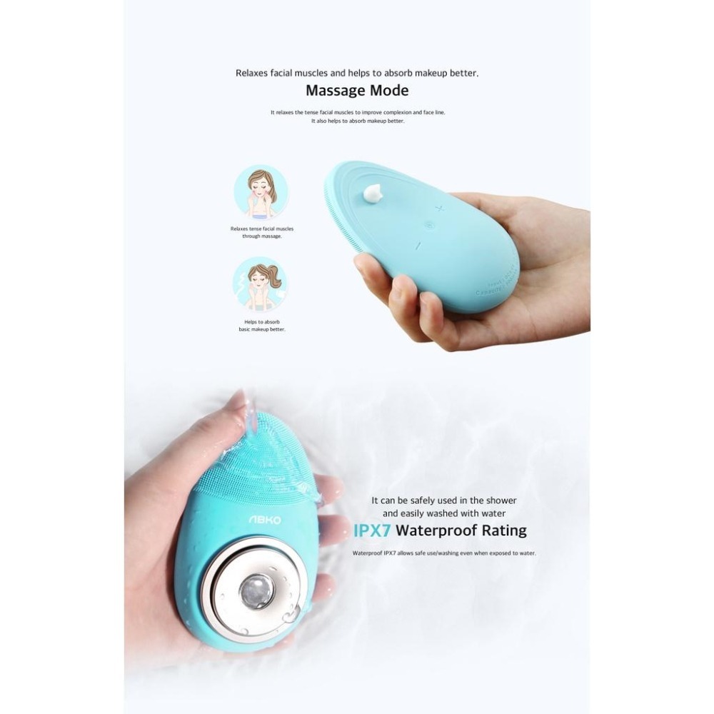 【現貨 】ABKO 韓國 智能防水 無線深層 美顏洗臉機(多功能無線美容儀) SV01 粉紅-細節圖8