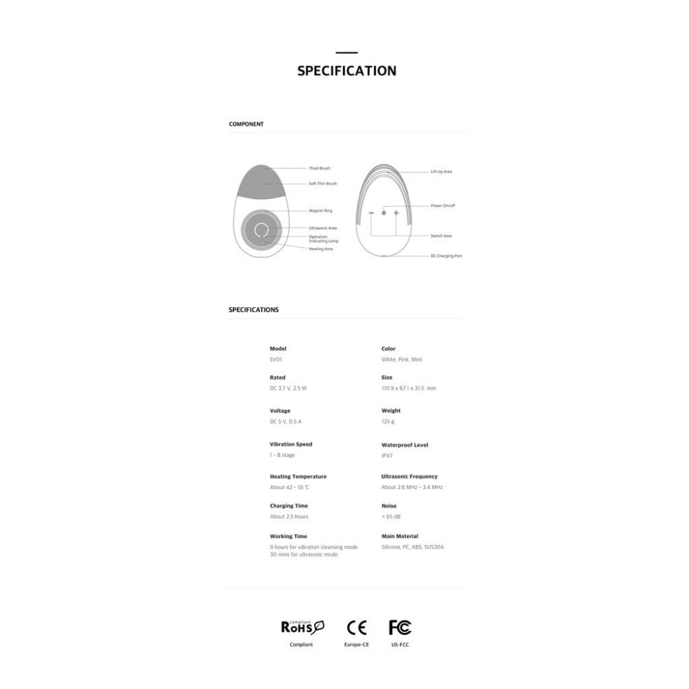 【現貨 】ABKO 韓國 智能防水 無線深層 美顏洗臉機(多功能無線美容儀) SV01 粉紅-細節圖9