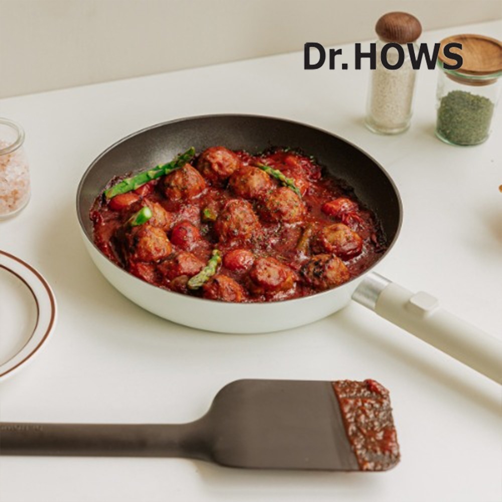 【韓國Dr.HOWS】LUMI 平底煎鍋(附鍋鏟26cm)-米白-細節圖2