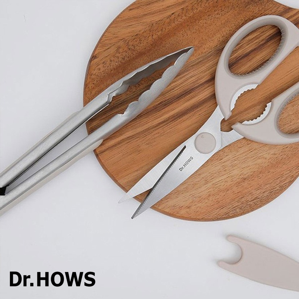 【韓國Dr.HOWS】DAILY 廚房不鏽鋼剪刀&料理夾_2入組-銀-細節圖2