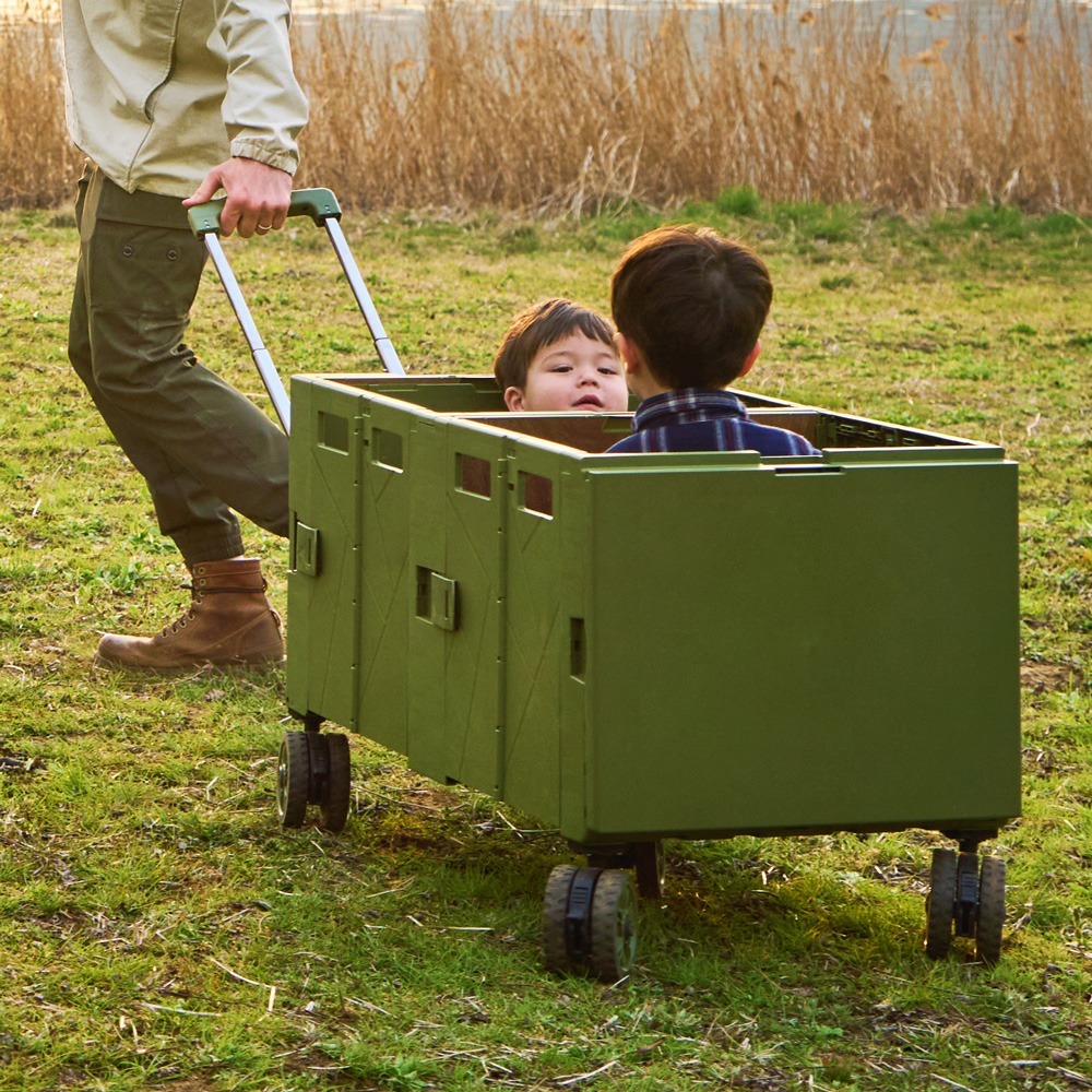 CODE LIVING 第二代 可擴充式折疊收納手推車(桌板延伸)-黑色/奶茶-細節圖3