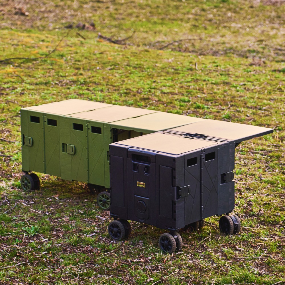 CODE LIVING 第二代 可擴充式折疊收納手推車(桌板延伸)-黑色/奶茶-細節圖4