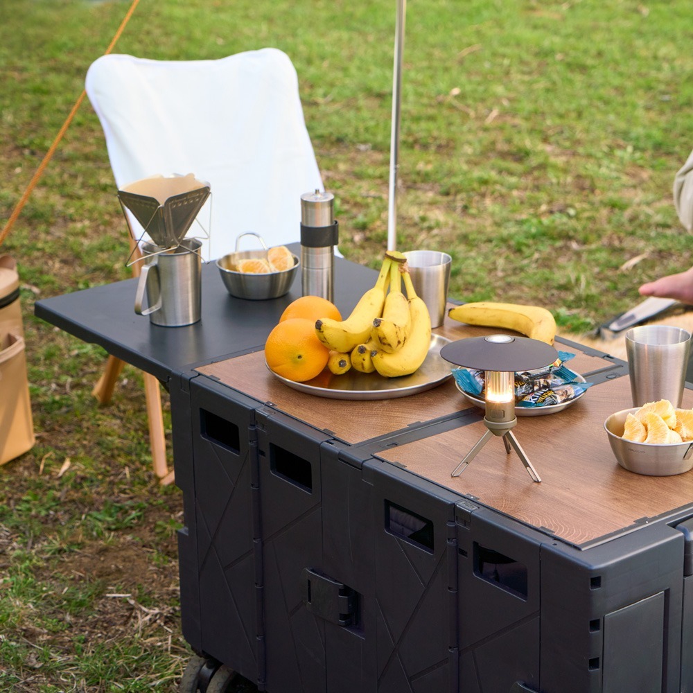 CODE LIVING 第二代 可擴充式折疊收納手推車(桌板延伸)-黑色/奶茶-細節圖6