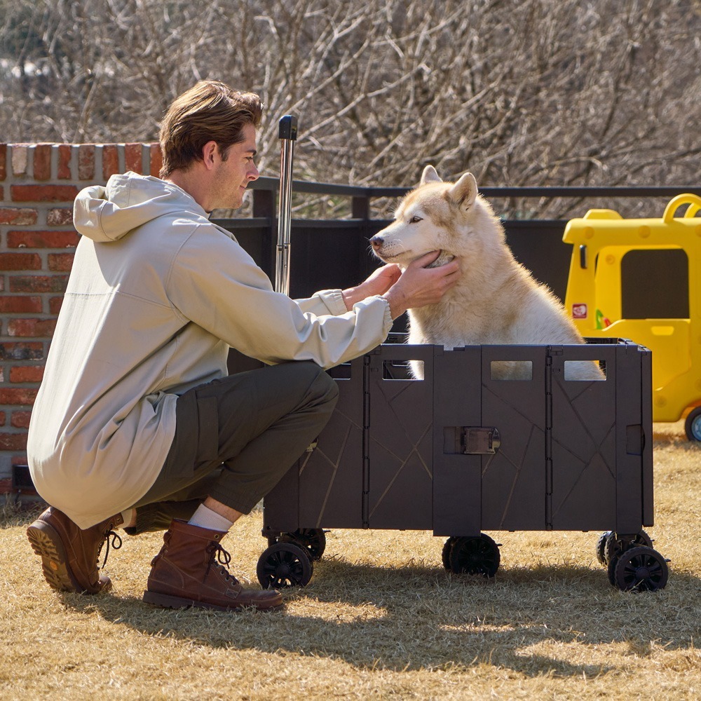 CODE LIVING 第二代 可擴充式折疊收納手推車(桌板延伸)-黑色/奶茶-細節圖11