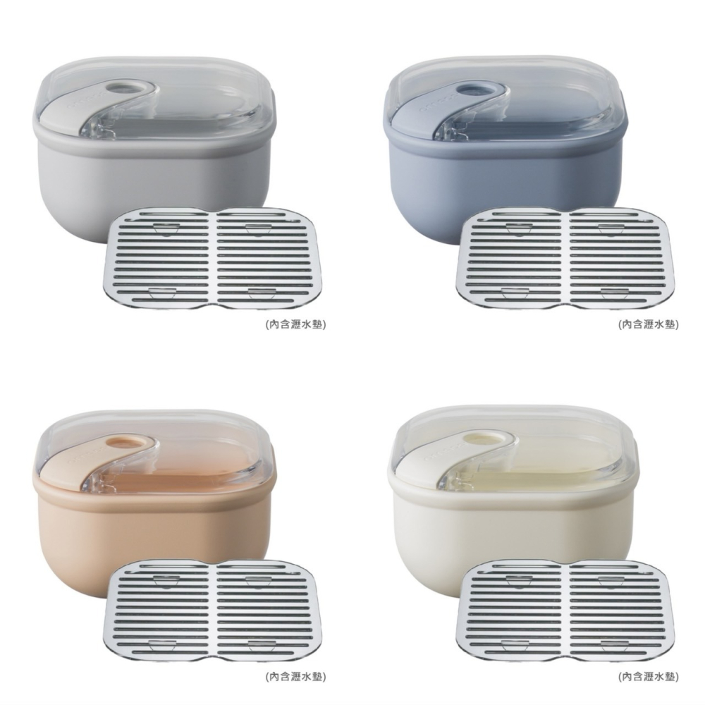 OMADA Pull Box易拉保鮮盒 方型/大/2L 附瀝水墊 (四色可選) M6652-細節圖2