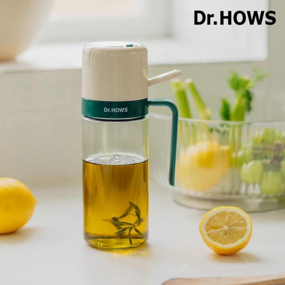 【韓國Dr.HOWS】 DAILY 2in1 自動噴霧玻璃油瓶-500ml-米色-細節圖2