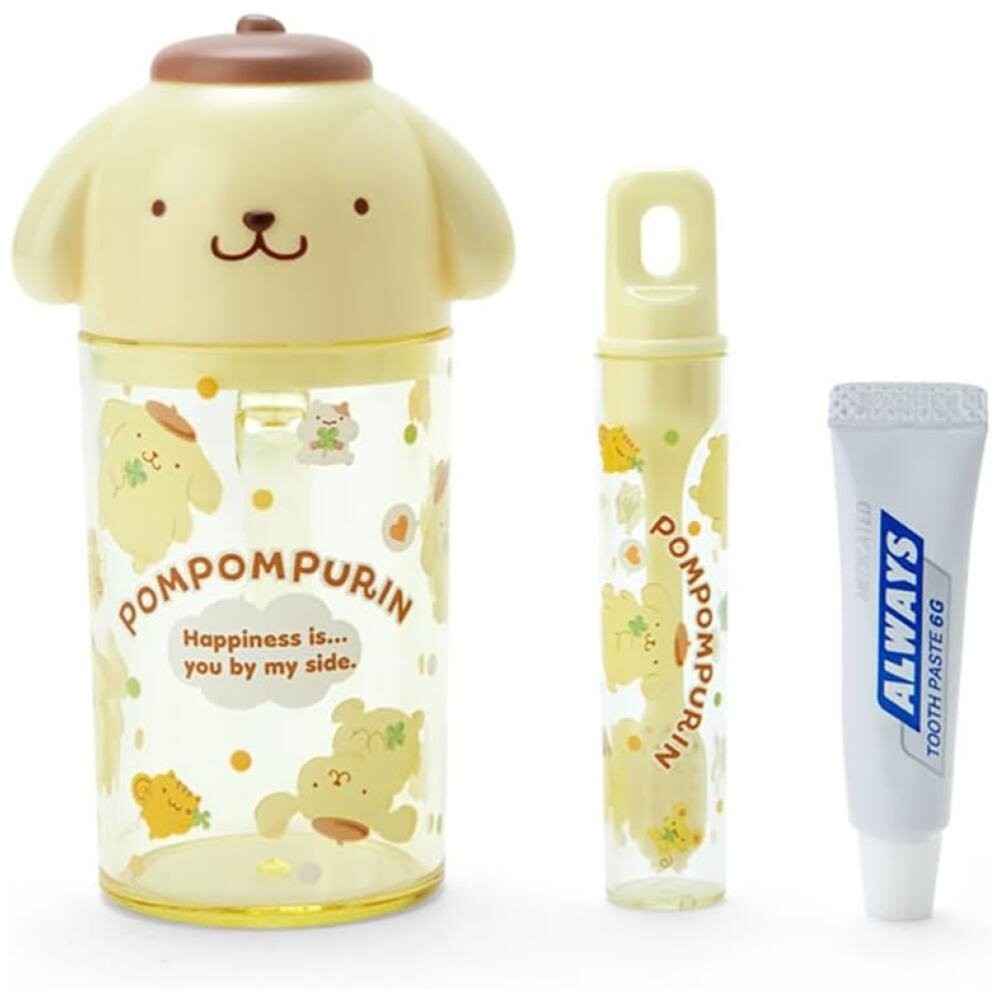 壹吉昌商城 日本正版 Sanrio 三麗鷗 原廠 攜帶式牙刷組 日本空運直送 兒童漱口杯旅行組 牙刷牙膏杯組  平台代開-規格圖2