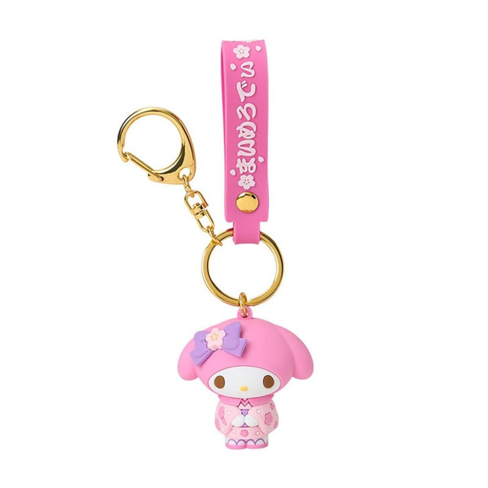 🛒雪拼日韓 ❄️ 日本原廠正版 有發票 三麗鷗 角色大賞 鑰匙圈 吊飾 扣環 立體矽膠造型鑰匙圈 絨毛玩偶吊飾附愛心扣環-規格圖1