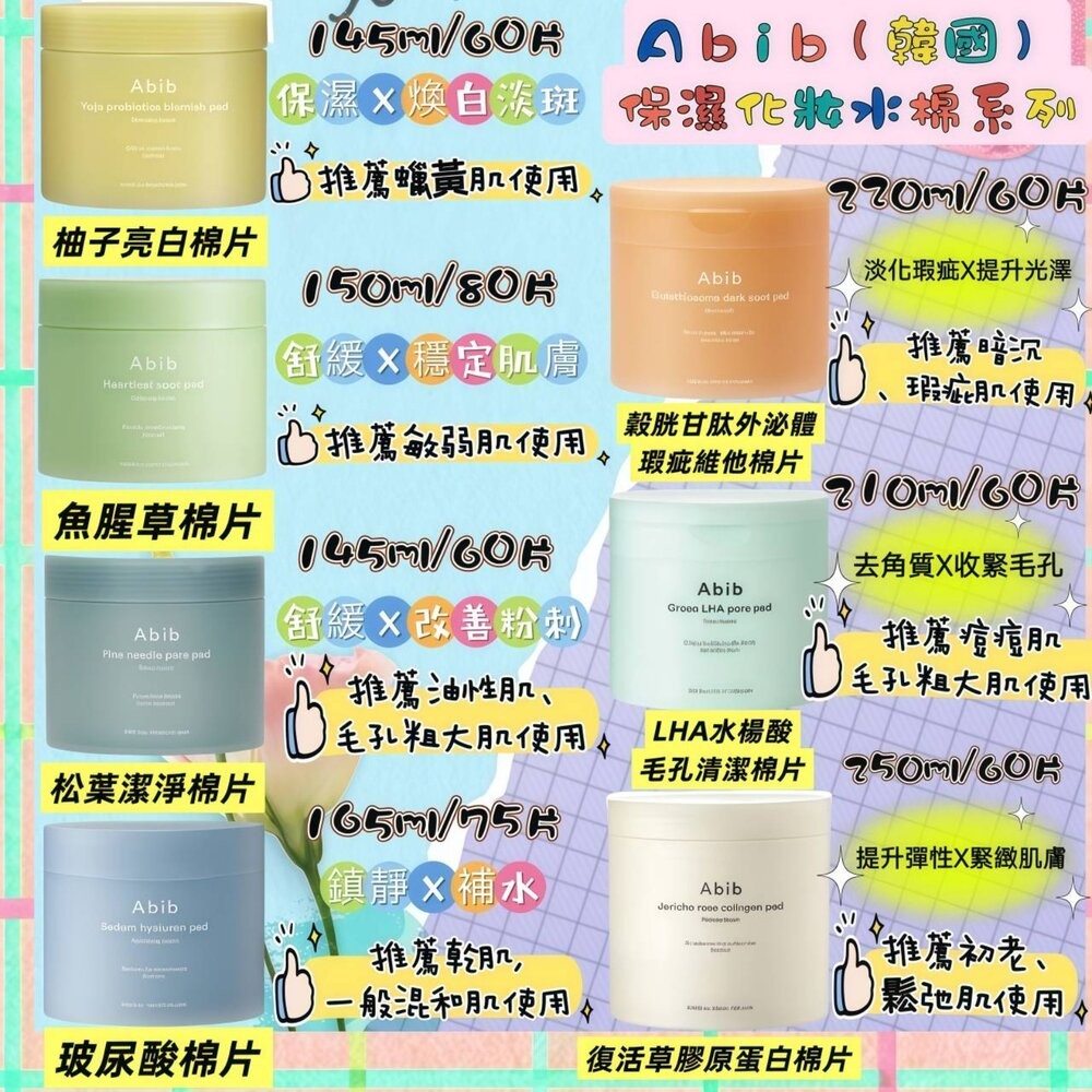 壹吉昌商城 Abib 魚腥草舒緩棉片 保濕 清潔 棉片 舒緩 面膜 松針 毛孔緊緻 柚子 亮白 爽膚棉 韓國-細節圖2