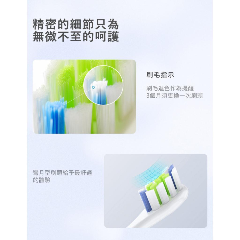 【Oclean】P1C5 歐可林電動牙刷通用刷頭2入 黑炳/白綠藍絲-細節圖5