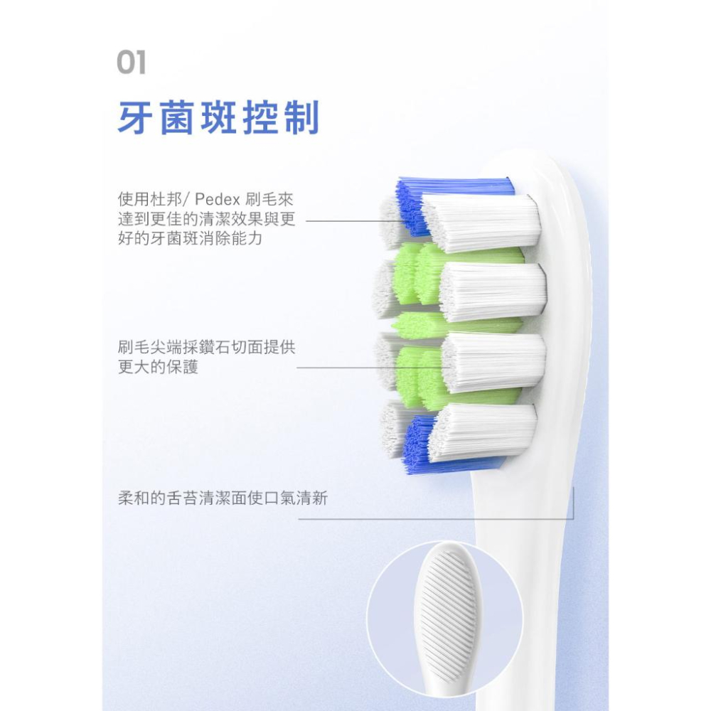 【Oclean】P1C1 歐可林電動牙刷通用刷頭2入牙菌斑控制型-細節圖5