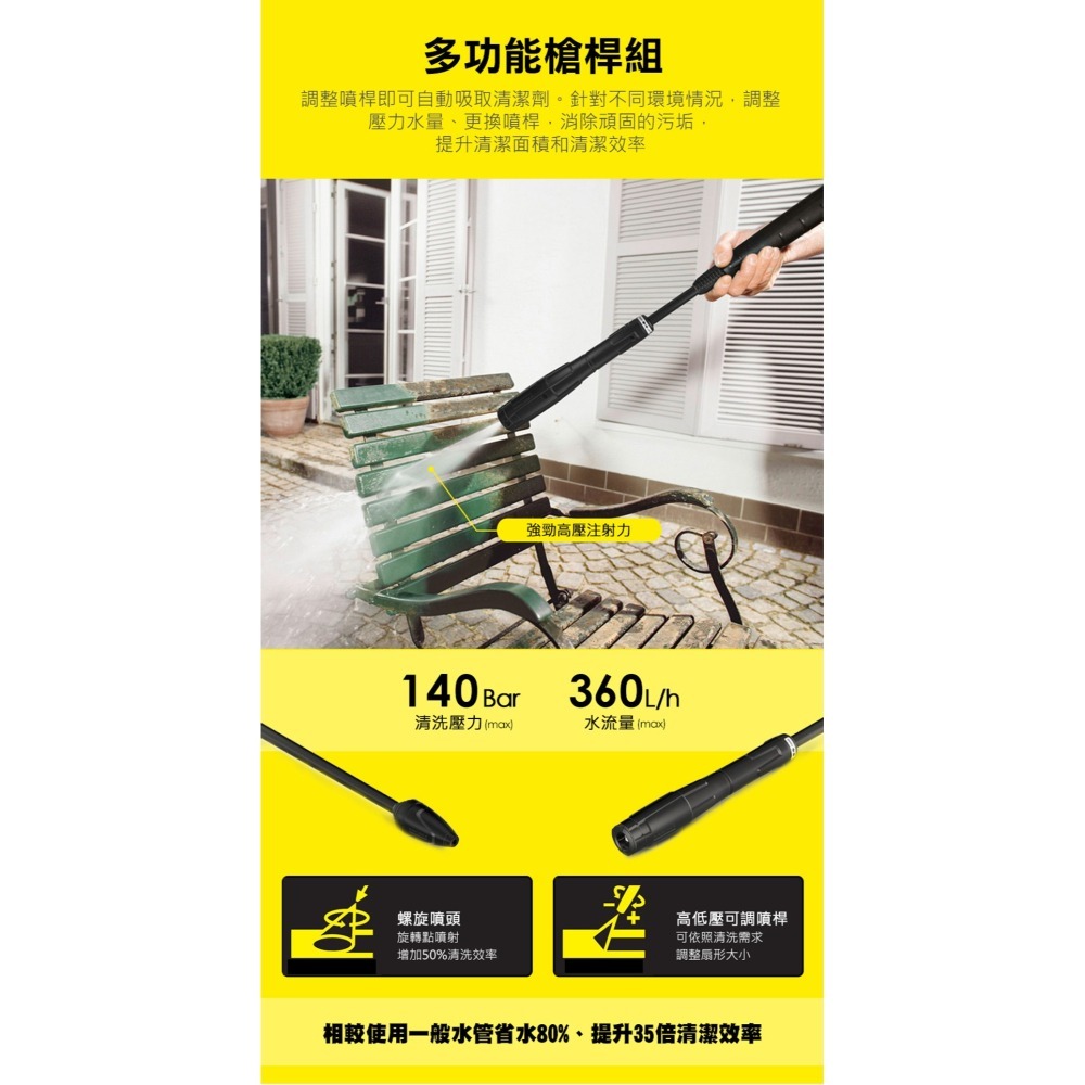 【Karcher 凱馳】K5 冷水高壓清洗機/清洗機/洗車機-細節圖4