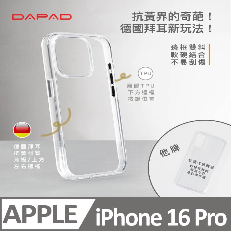 Dapad  Apple iPhone 16 Plus 5G ( 6.7 吋 )    晶鑽-抗黃保護殼-規格圖8