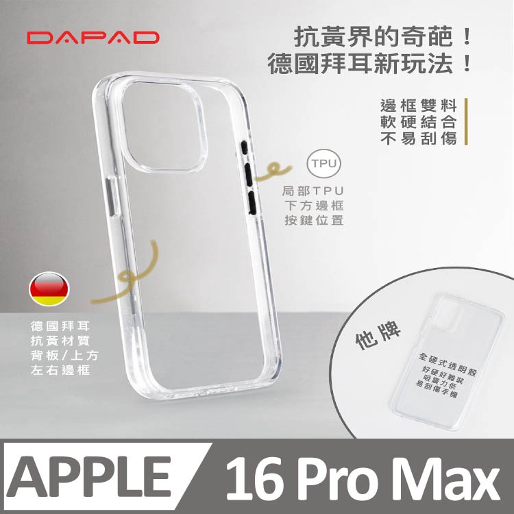 Dapad  Apple iPhone 16 Pro Max 5G ( 6.9 吋 )  晶鑽-抗黃保護殼-規格圖7