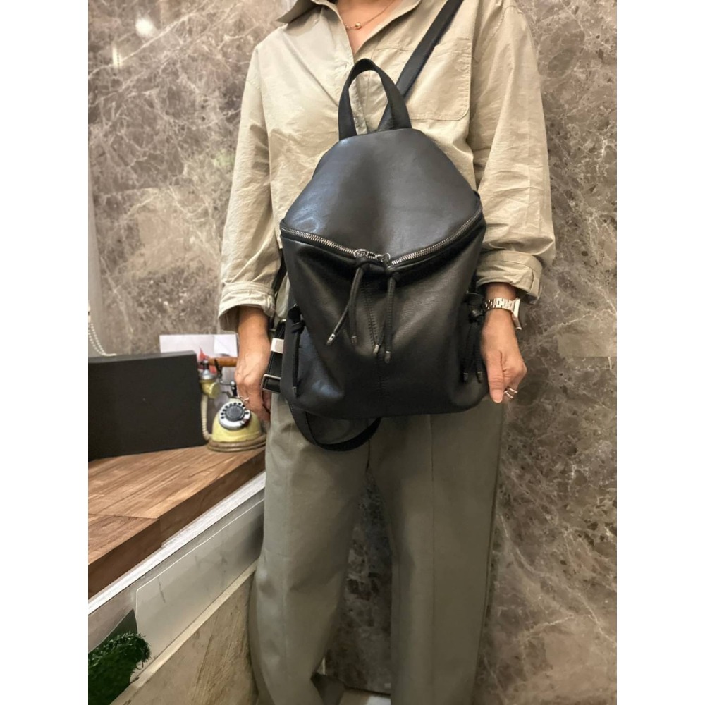 韓國空運🇰🇷真皮後背包🎒旅行包 牛皮半圓後背包 媽媽-細節圖9