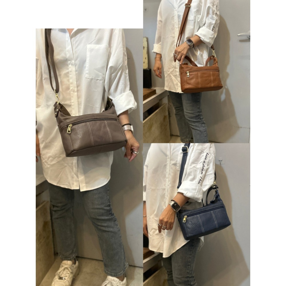韓國空運🇰🇷／真皮斜背包／旅行包／牛皮-細節圖10