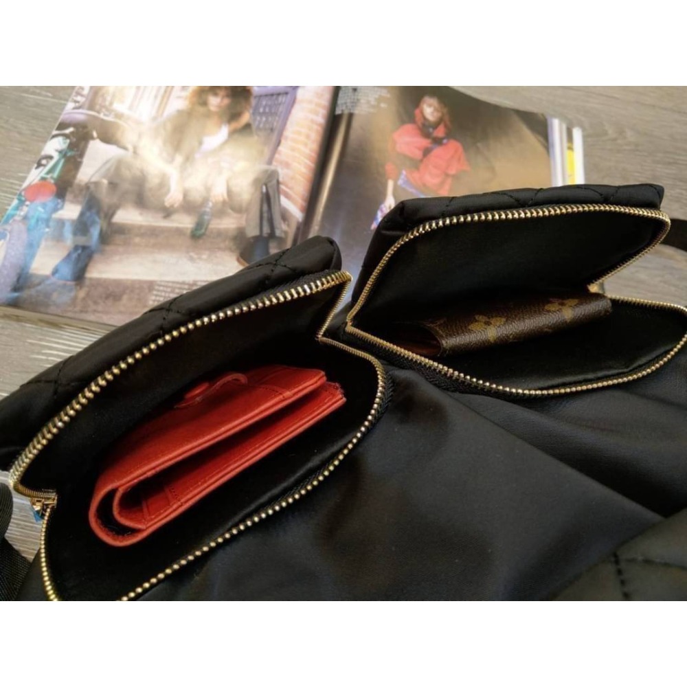 韓國空運🇰🇷／帆布後背包／菱格紋後背包／媽媽包／大容量-細節圖8