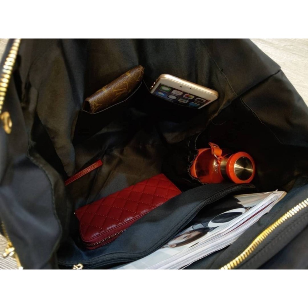 韓國空運🇰🇷／帆布後背包／菱格紋後背包／媽媽包／大容量-細節圖10