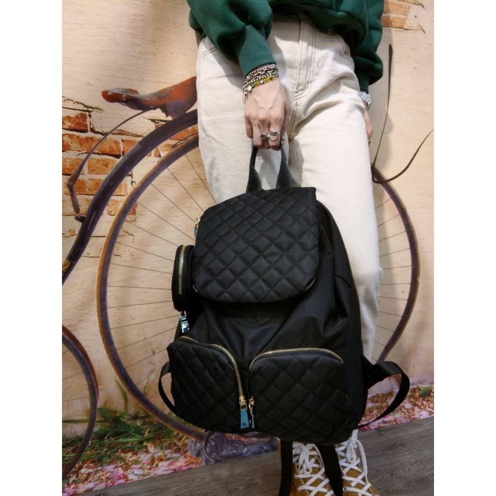 韓國空運🇰🇷／帆布後背包／菱格紋後背包／媽媽包／大容量-規格圖11