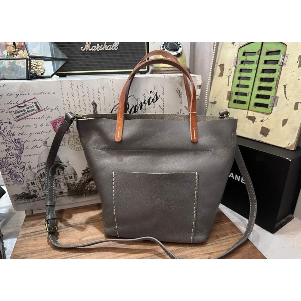 韓國空運🇰🇷／真皮兩用包／真皮斜背包❤️／水桶包／2story-細節圖2