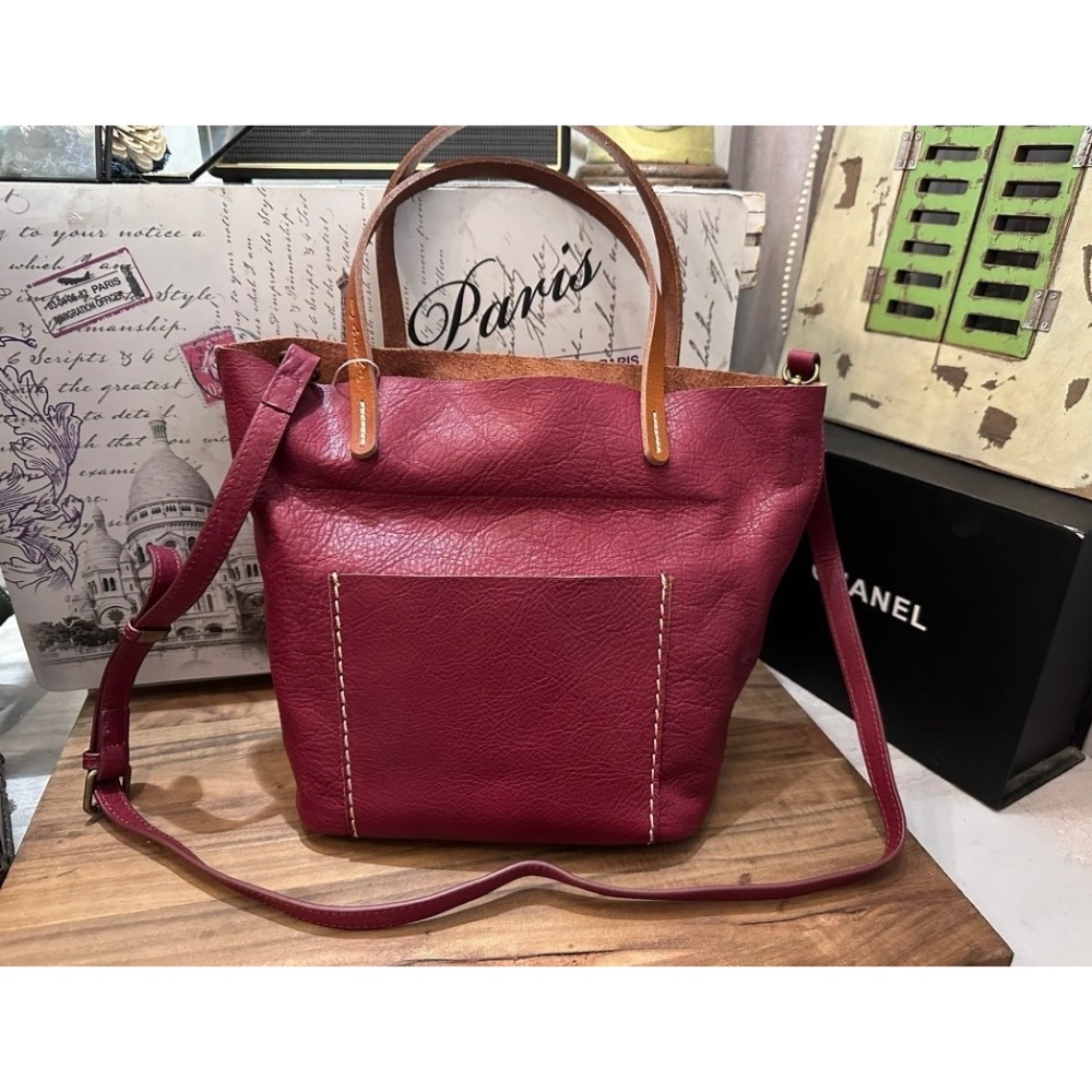 韓國空運🇰🇷／真皮兩用包／真皮斜背包❤️／水桶包／2story-細節圖3