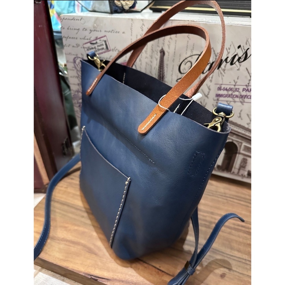 韓國空運🇰🇷／真皮兩用包／真皮斜背包❤️／水桶包／2story-細節圖7