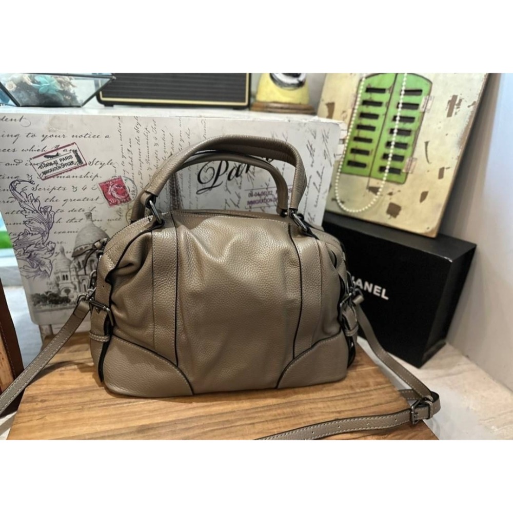 韓國空運🇰🇷／真皮兩用包🔥真皮斜背包❤️手提包／拖特包／牛皮-規格圖11