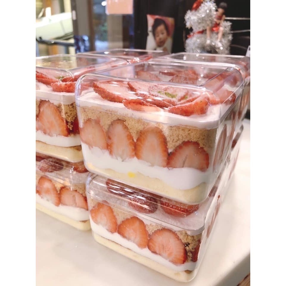 【1組】台灣製 硬料塑膠盒 透明餅乾盒 325CC方形蛋糕寶盒 烘焙包裝盒 金莎巧克力盒 千層蛋糕盒 草莓寶盒 芒果寶盒-細節圖3