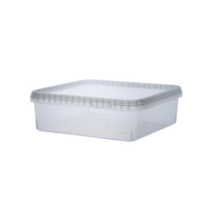 【含蓋1組】1750ml 透明塑膠方盒 餅乾盒 蛋捲盒 蛋糕盒 收納盒 整理盒 飼育容器 飼育盒-細節圖2