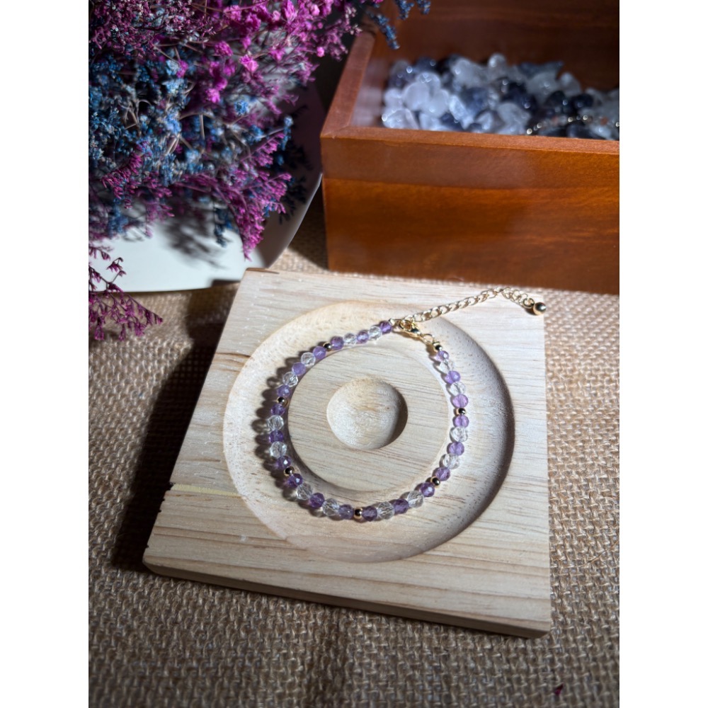 延長鏈設計款B-紫水晶、白水晶(招財、事業、送禮、生日、禮物、情侶、女友、姐妹、閨蜜、朋友)-細節圖2