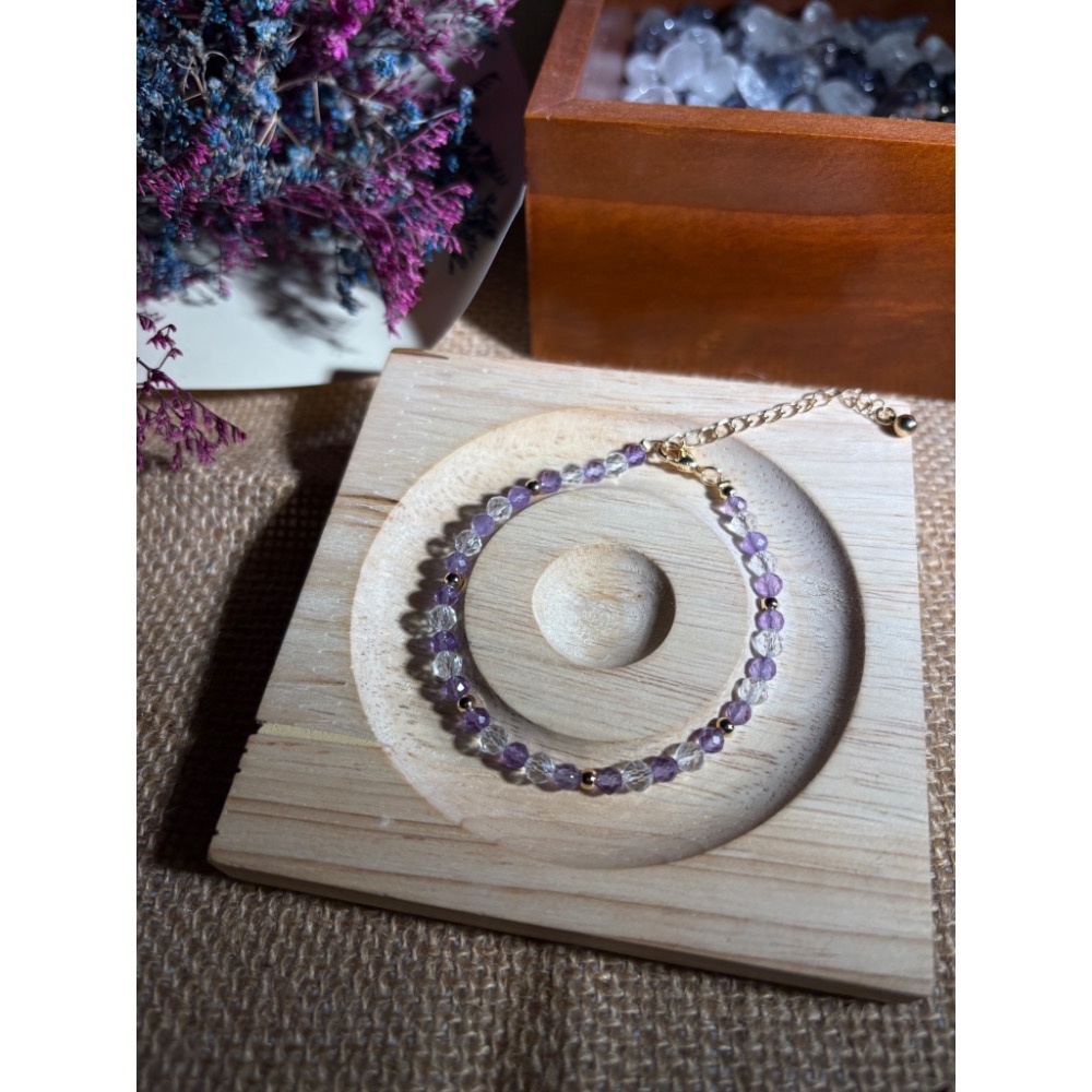 延長鏈設計款B-紫水晶、白水晶(招財、事業、送禮、生日、禮物、情侶、女友、姐妹、閨蜜、朋友)-細節圖3