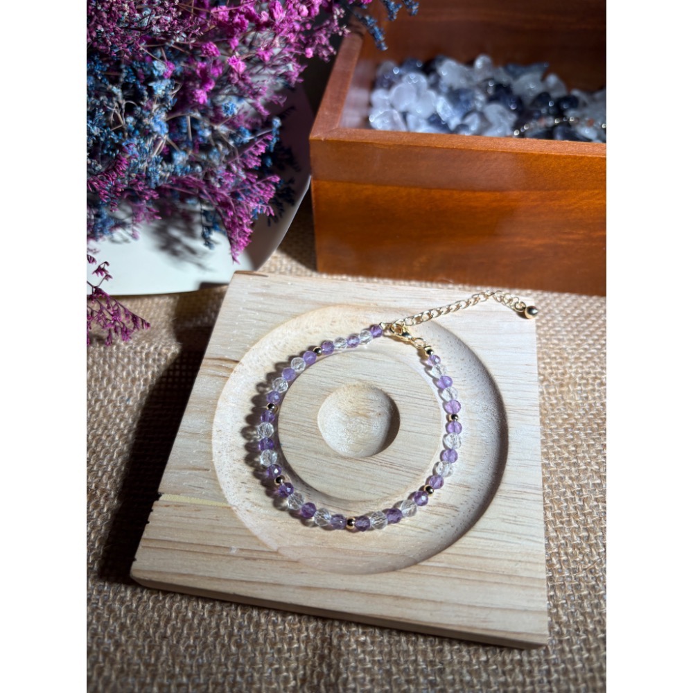 延長鏈設計款B-紫水晶、白水晶(招財、事業、送禮、生日、禮物、情侶、女友、姐妹、閨蜜、朋友)-細節圖4