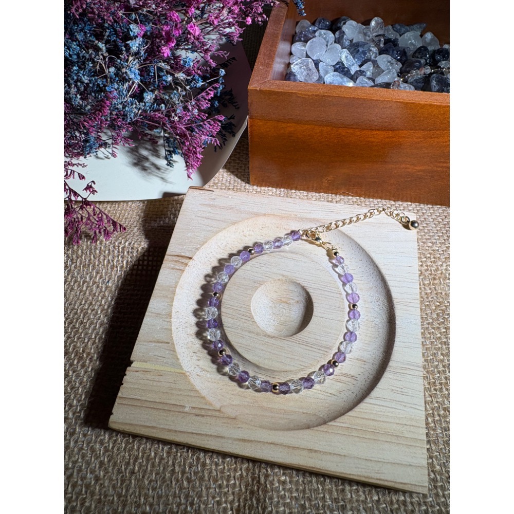 延長鏈設計款B-紫水晶、白水晶(招財、事業、送禮、生日、禮物、情侶、女友、姐妹、閨蜜、朋友)-細節圖5