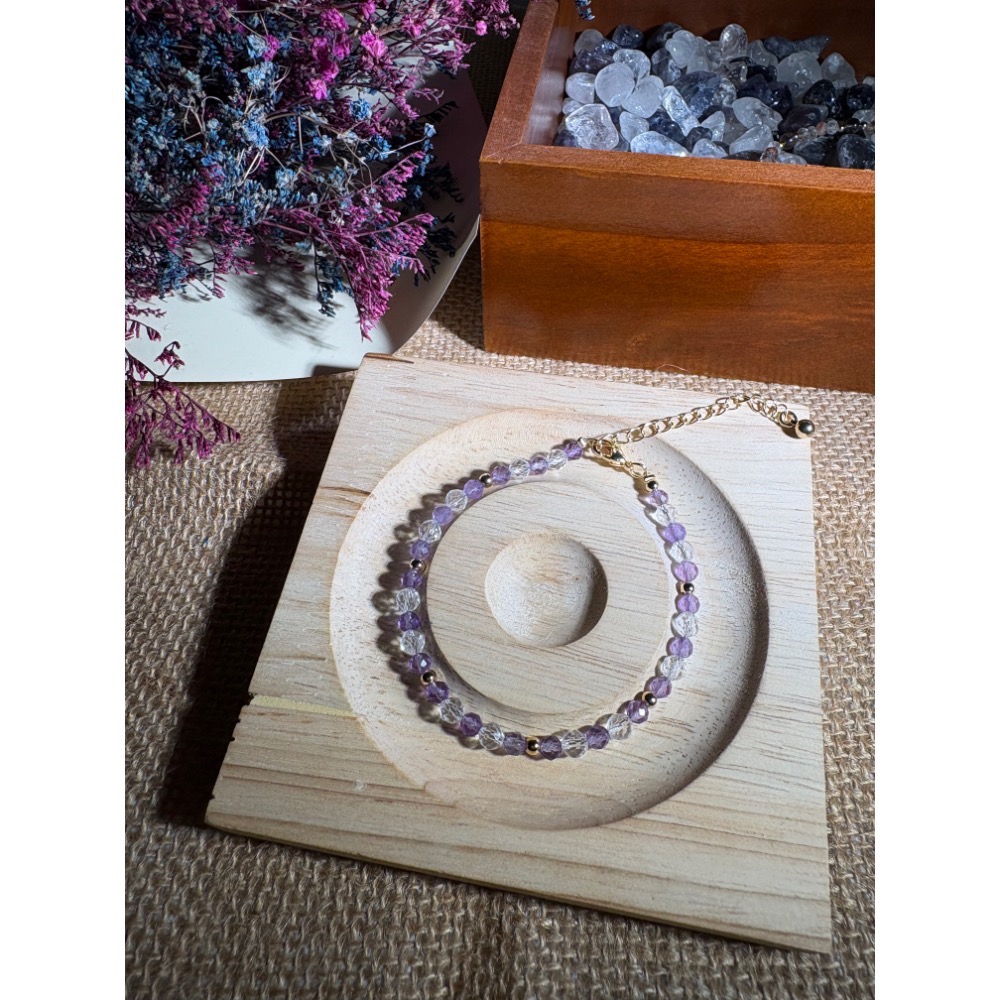 延長鏈設計款B-紫水晶、白水晶(招財、事業、送禮、生日、禮物、情侶、女友、姐妹、閨蜜、朋友)-細節圖6