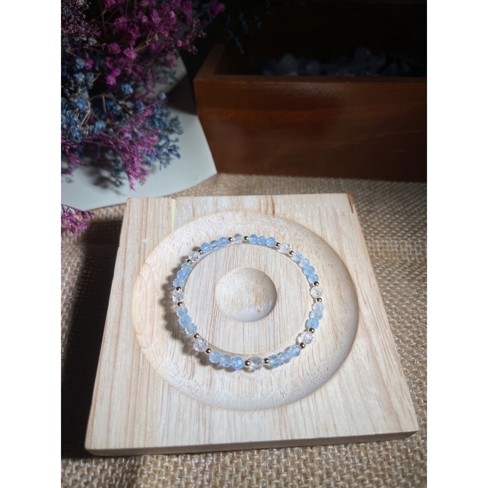 小咪數設計款C1-海藍寶、白水晶(招財、事業、送禮、生日、禮物、情侶、女友、姐妹、閨蜜、朋友)-細節圖2