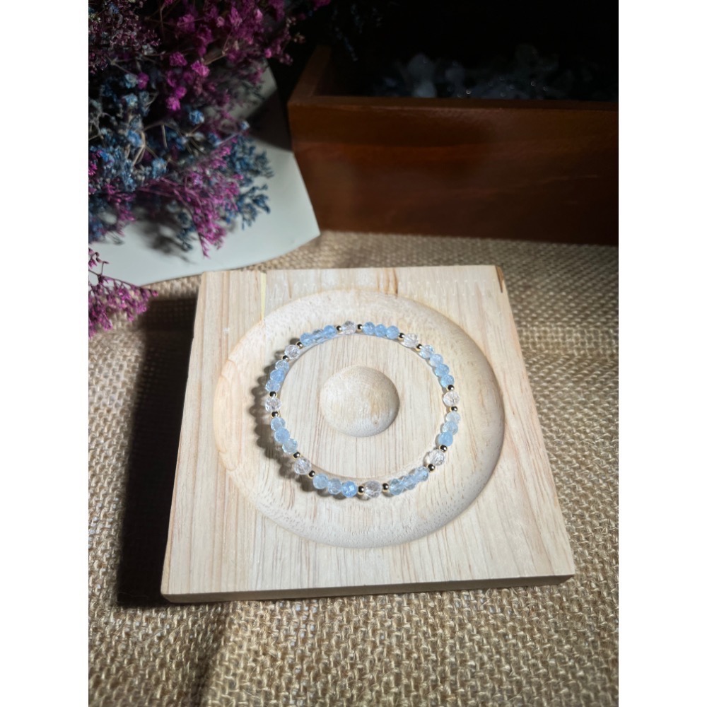 小咪數設計款C1-海藍寶、白水晶(招財、事業、送禮、生日、禮物、情侶、女友、姐妹、閨蜜、朋友)-細節圖4