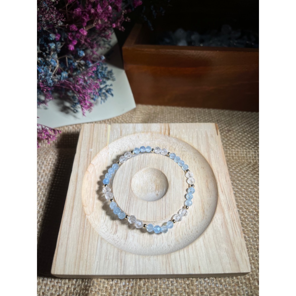 小咪數設計款C2-海藍寶、白水晶(招財、事業、送禮、生日、禮物、情侶、女友、姐妹、閨蜜、朋友)-細節圖2