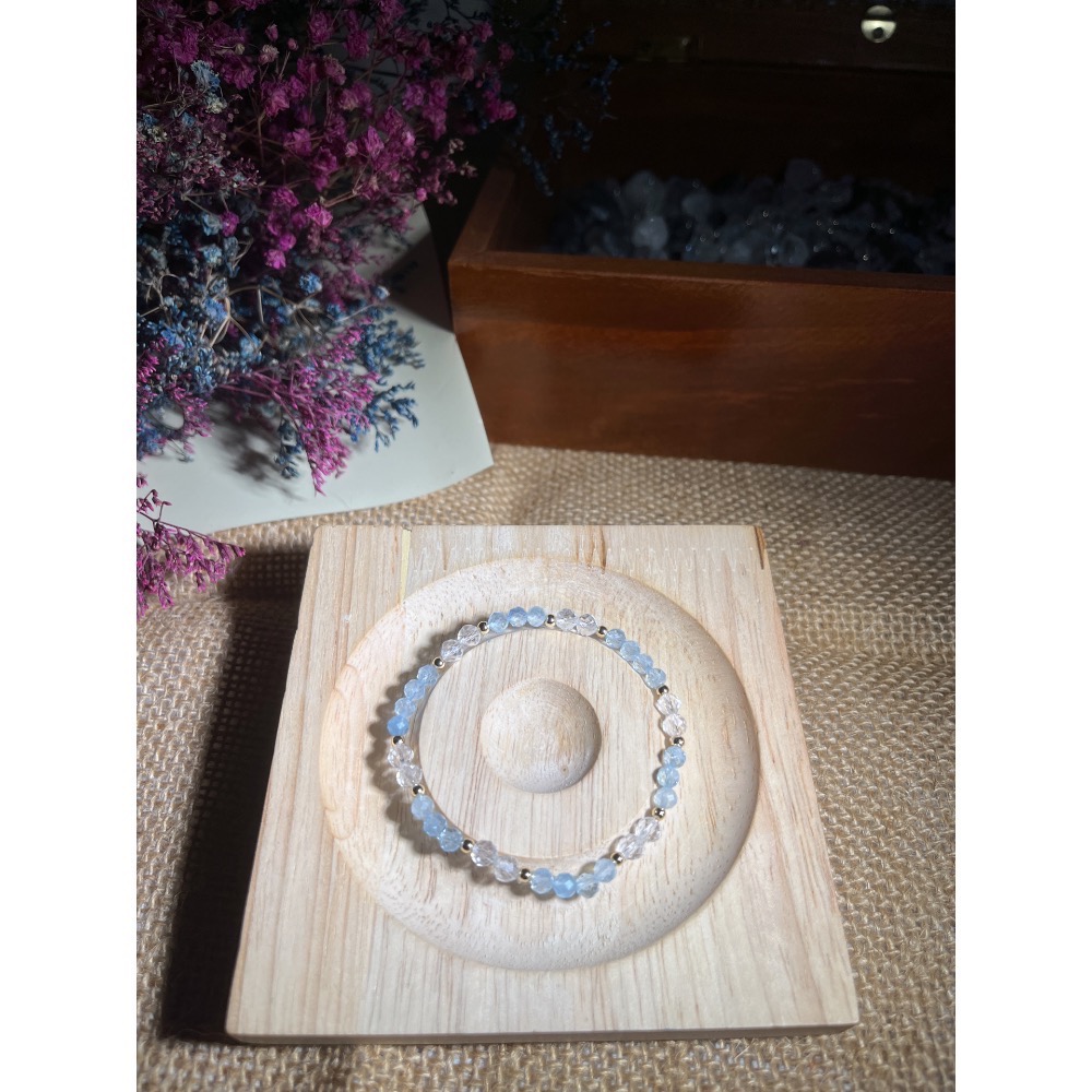 小咪數設計款C2-海藍寶、白水晶(招財、事業、送禮、生日、禮物、情侶、女友、姐妹、閨蜜、朋友)-細節圖3