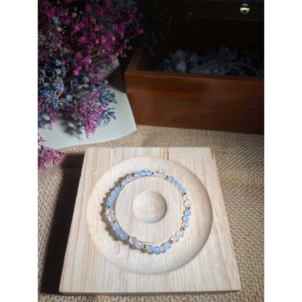 小咪數設計款C2-海藍寶、白水晶(招財、事業、送禮、生日、禮物、情侶、女友、姐妹、閨蜜、朋友)-細節圖4