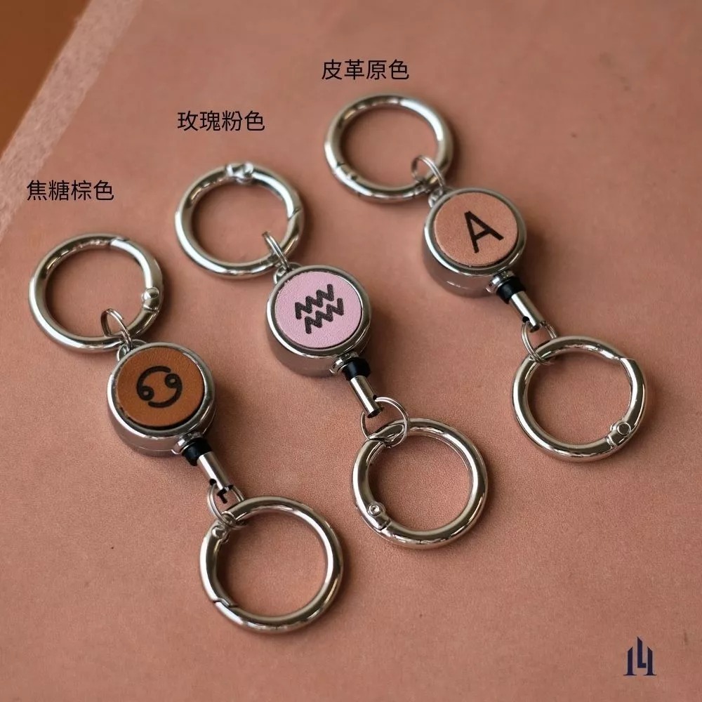 雷雕真皮伸縮扣件-英文字母版（玫瑰粉色）-細節圖5