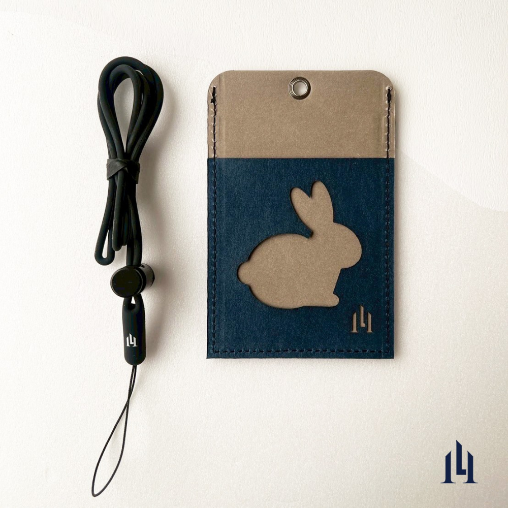 寵物造型－兔子 免取卡正面感應證件套 可客製 其他夾層票卡不干擾 臺灣製造獨家精品 附矽膠掛繩-細節圖3