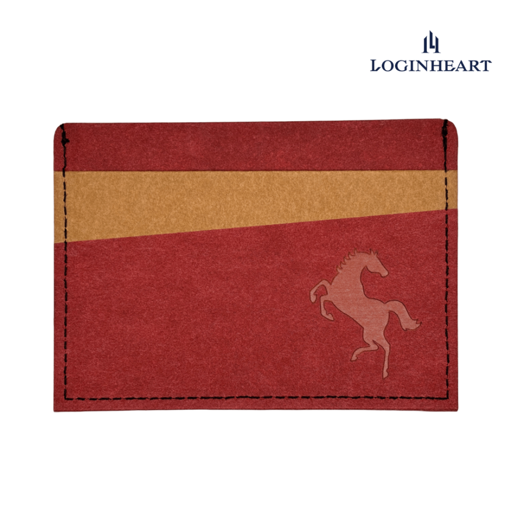 一馬當先・紅棕 免取卡正面感應卡夾 名片夾 可客製  悠遊卡/各類卡片 直接感應不受其他卡片干擾-細節圖2