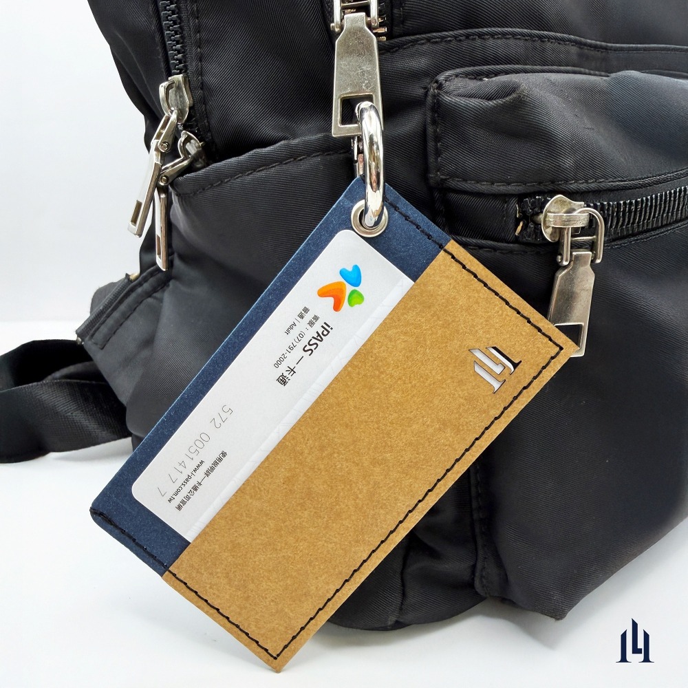 棕冷藍 隨行快扣卡夾 卡套 名片夾 可客製 扣環設計 吊掛便利-細節圖5