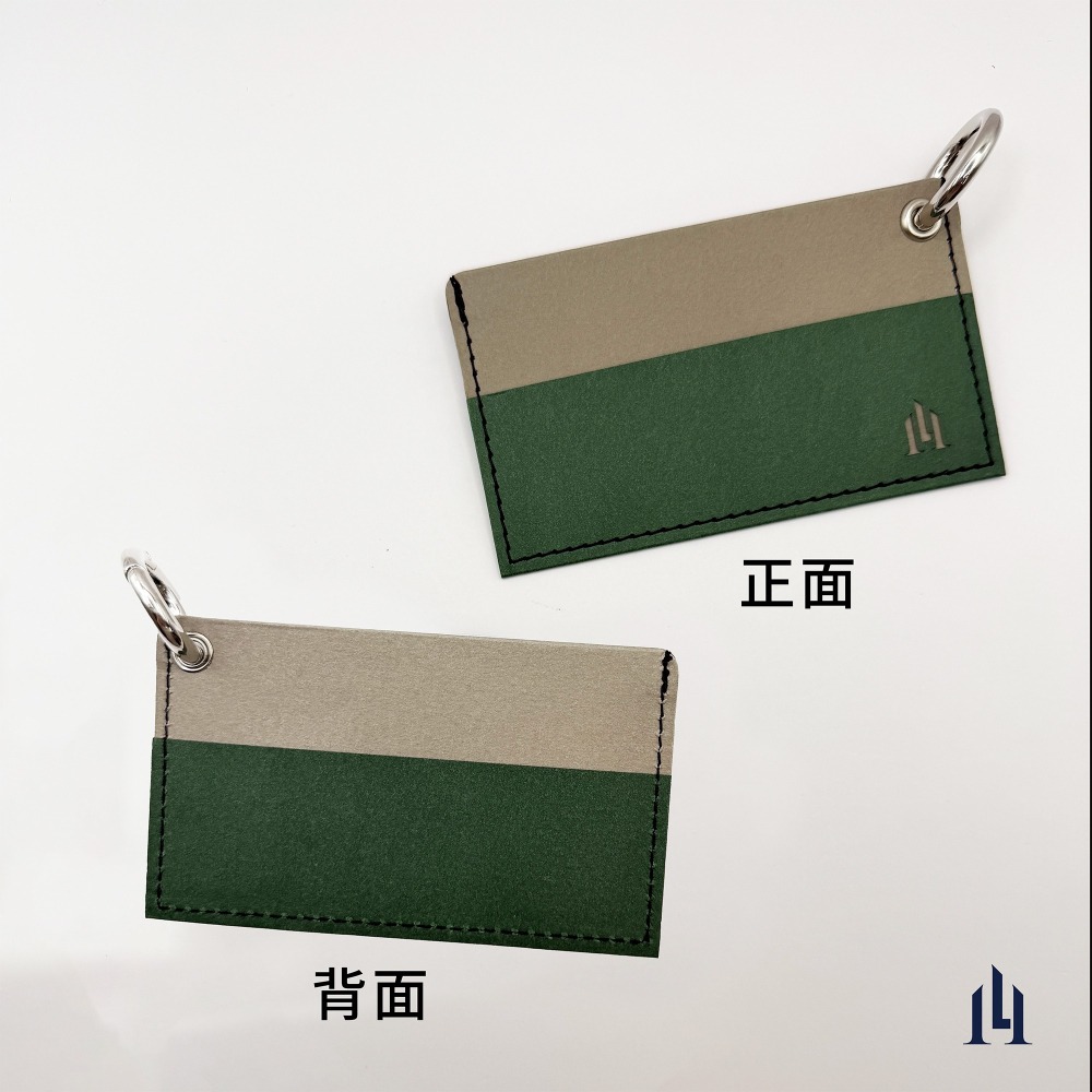 綠霧灰 隨行快扣卡夾 卡套 名片夾 可客製 扣環設計 吊掛便利-細節圖4