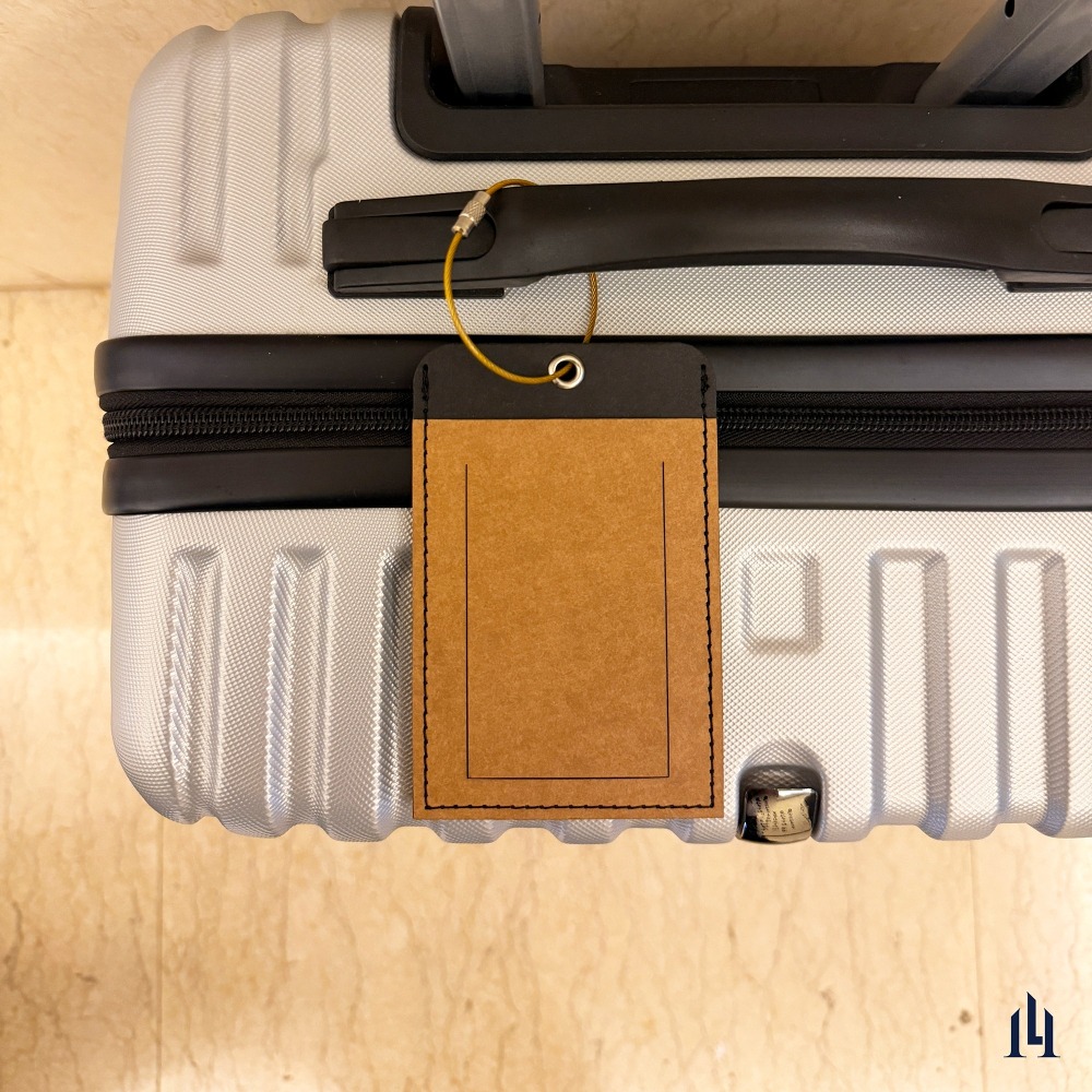 棕櫚黑 兩用行李吊牌 是行李名牌也是證件套 識別證套 可客製 附不鏽鋼彩色掛繩-細節圖6