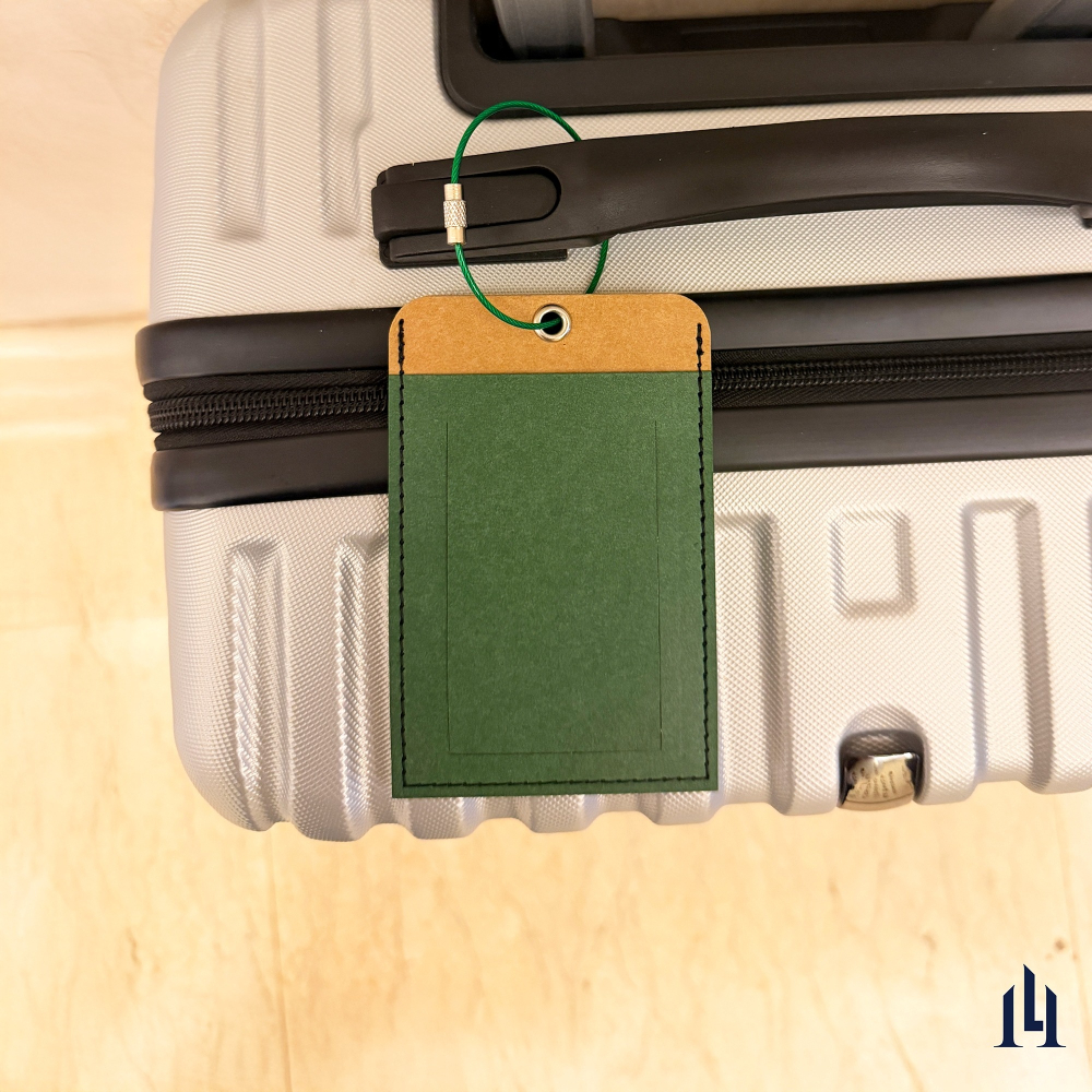 綠野棕 兩用行李吊牌 是行李名牌也是證件套 識別證套 可客製 附不鏽鋼彩色掛繩-細節圖6