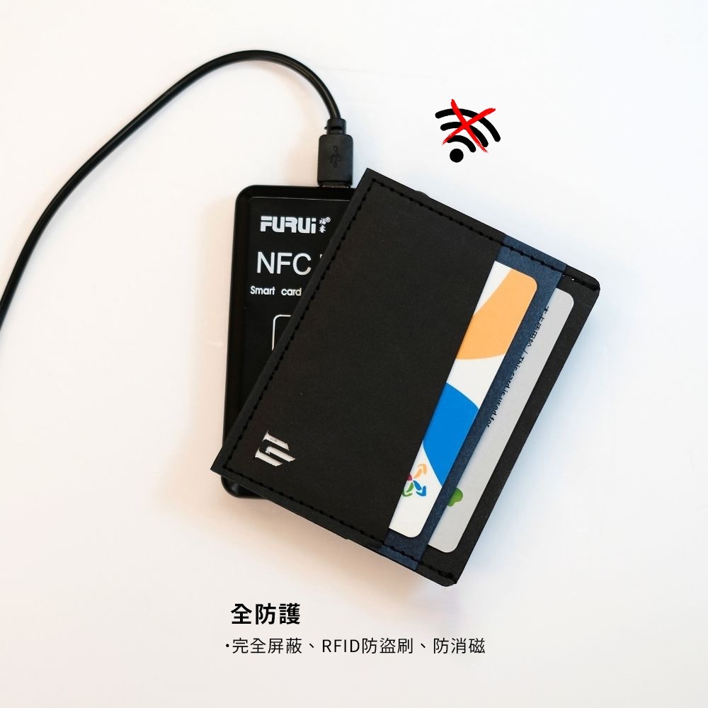 福・純黑 全防護屏蔽感應卡夾 名片夾 5卡層皆受屏蔽 防盜刷 防消磁 台灣製造獨家精品-細節圖5